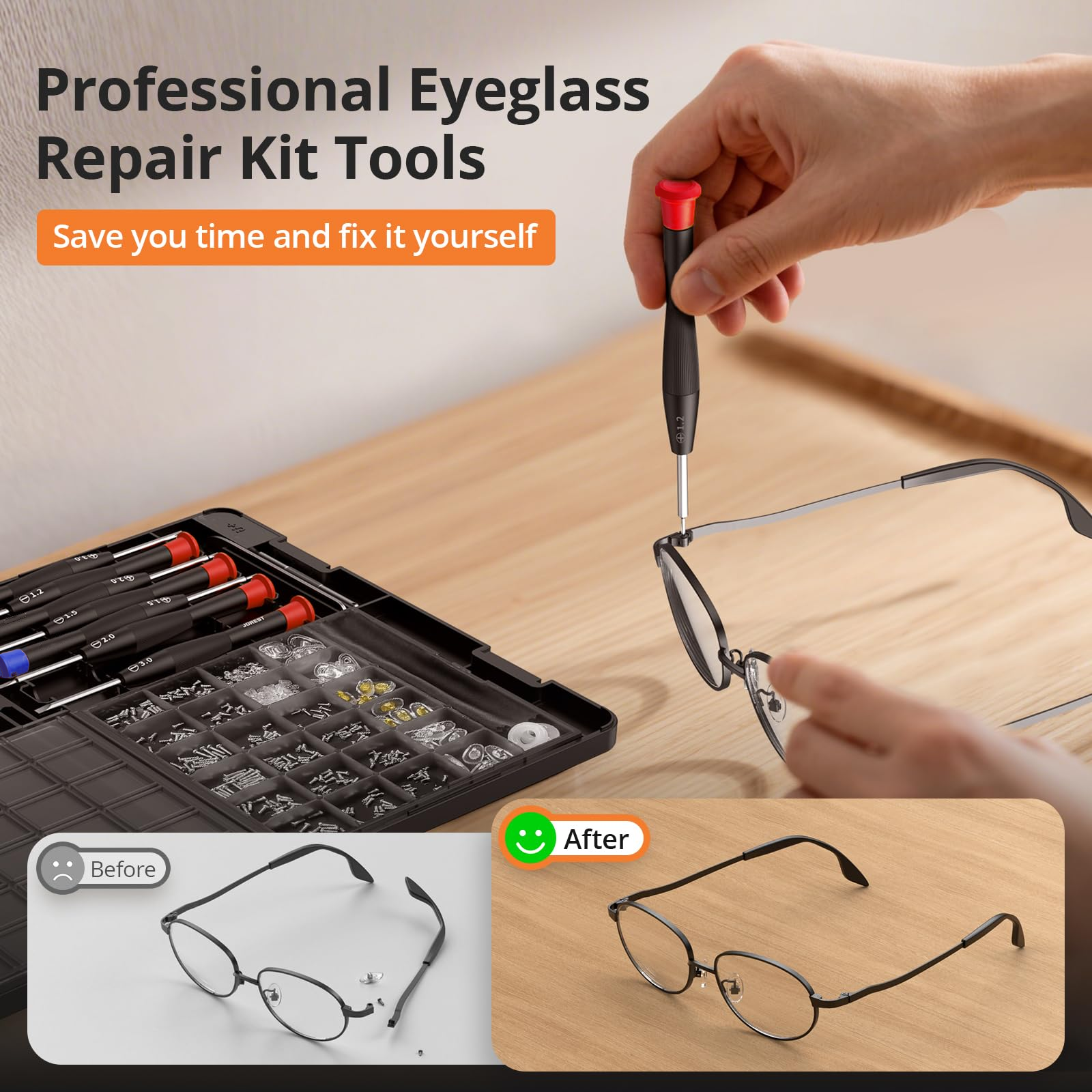 Micro Screwdriver Kit - Eyeglass Repair Tool Kit with Screws