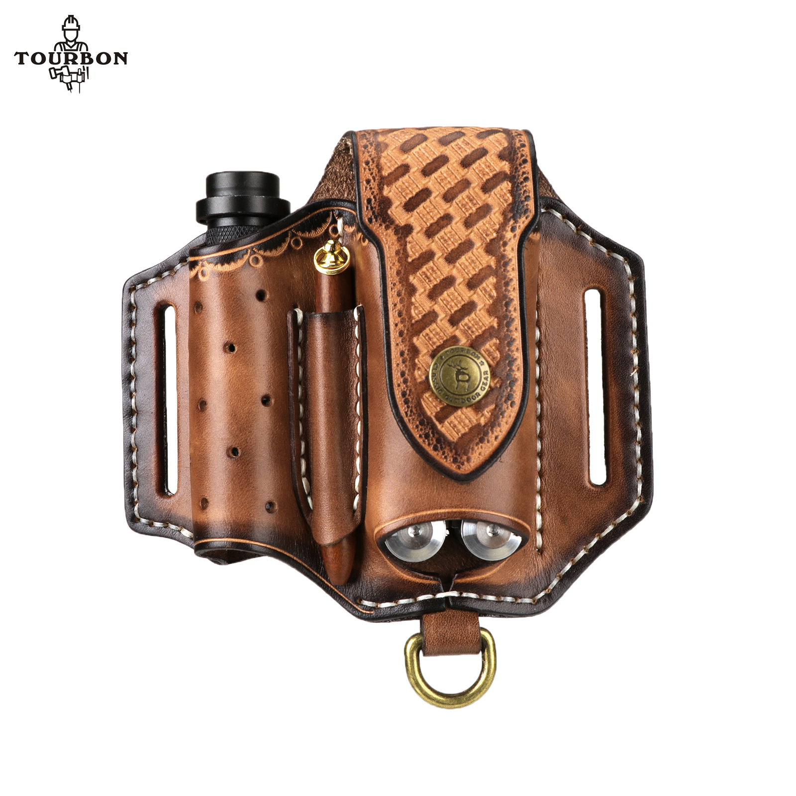 Edc Deep Carry - Tourbon Multifunction Leather Folding Knife Sheath