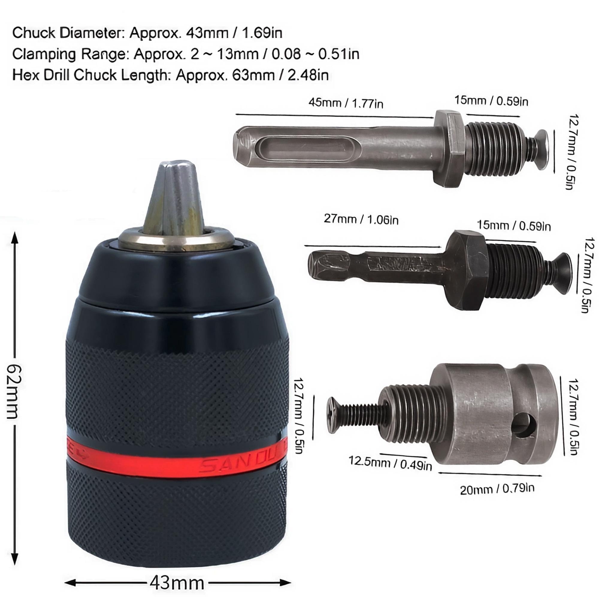 4Pcs 2-13mm Keyless Metal Dril - Micro Screwdriver Kit ulasan dan harga